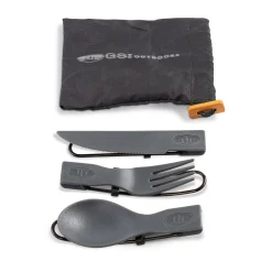 Tekk Trio Folding Cutlery Set - Grey